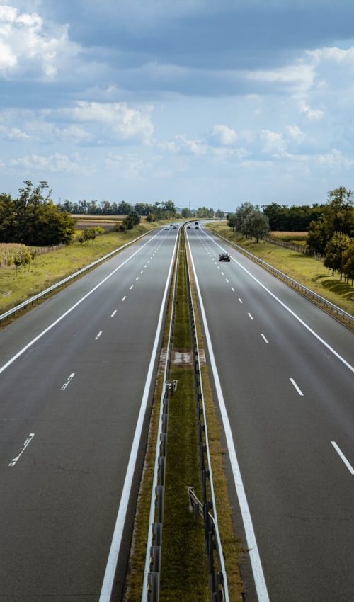 aerial photo of road